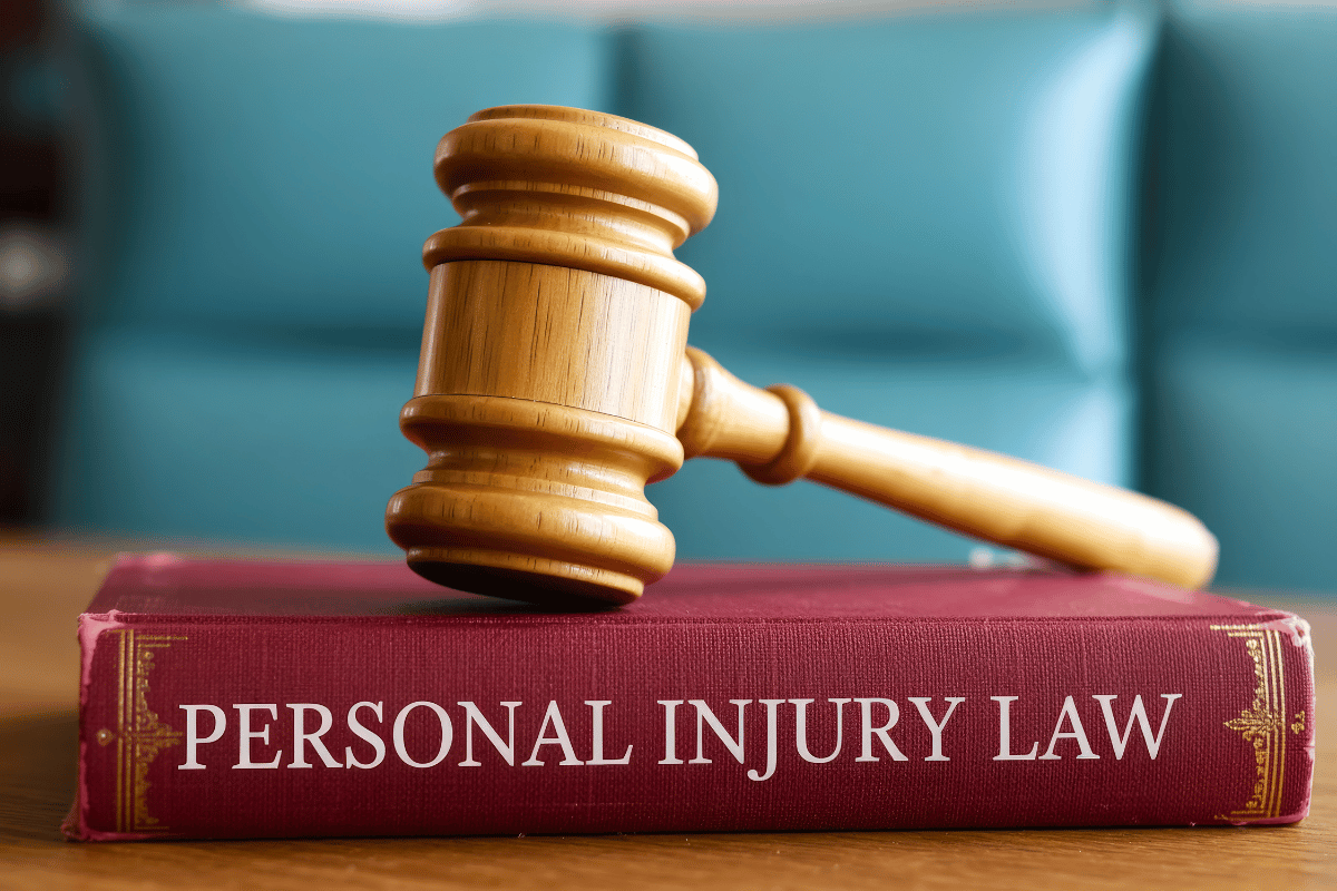 A gavel on top of a personal injury law book