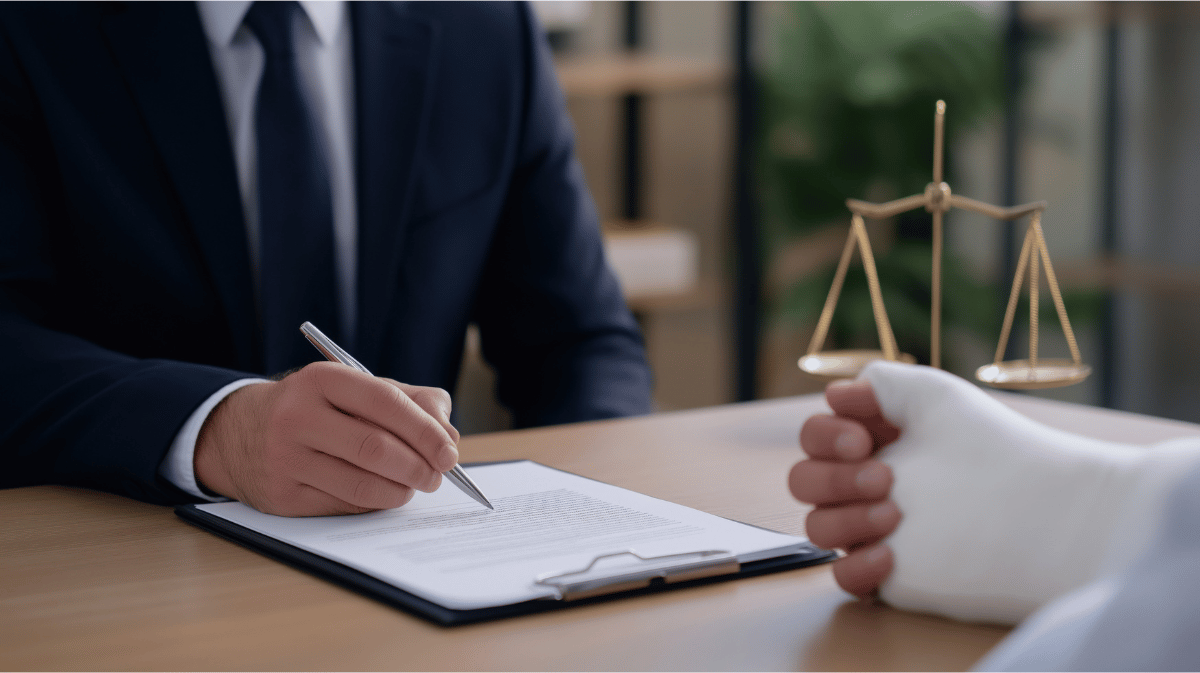 An injured person with a personal injury lawyer