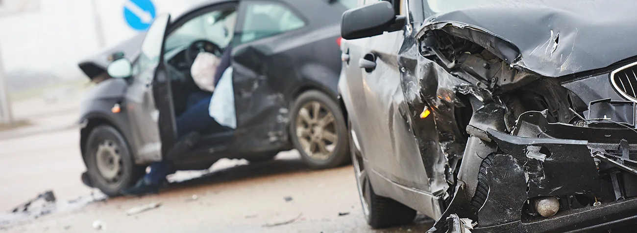 car crash collision in urban street